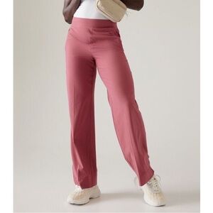 Athleta Brooklyn high rise wide leg jogger pants berry pink 10 NEW